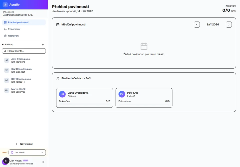 Náhled projektu Správa klientů a faktur