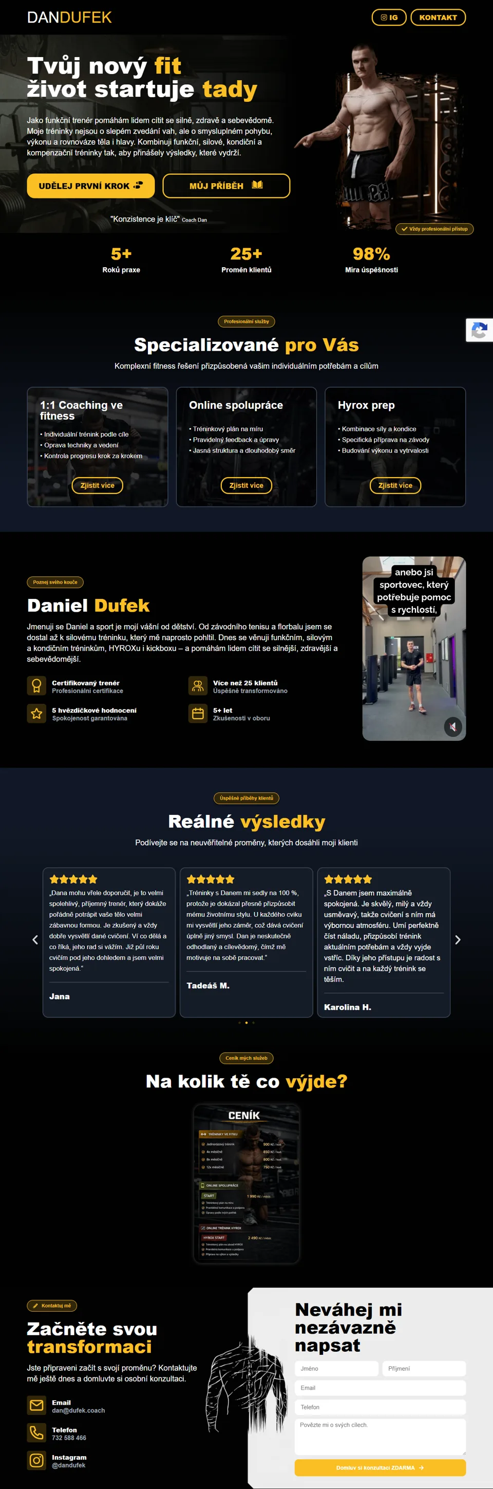 Náhled projektu Dufek.coach