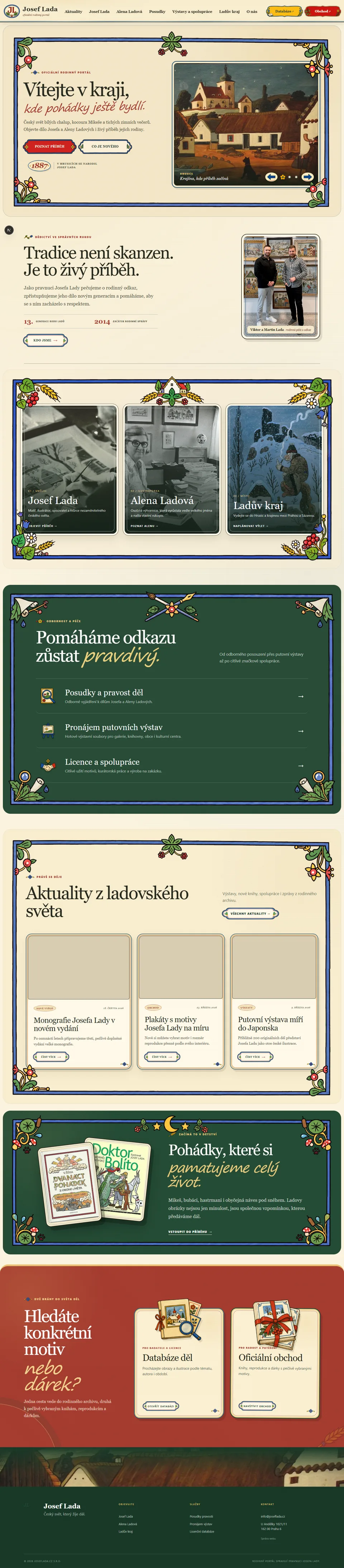 Náhled projektu Josef Lada — návrh webu